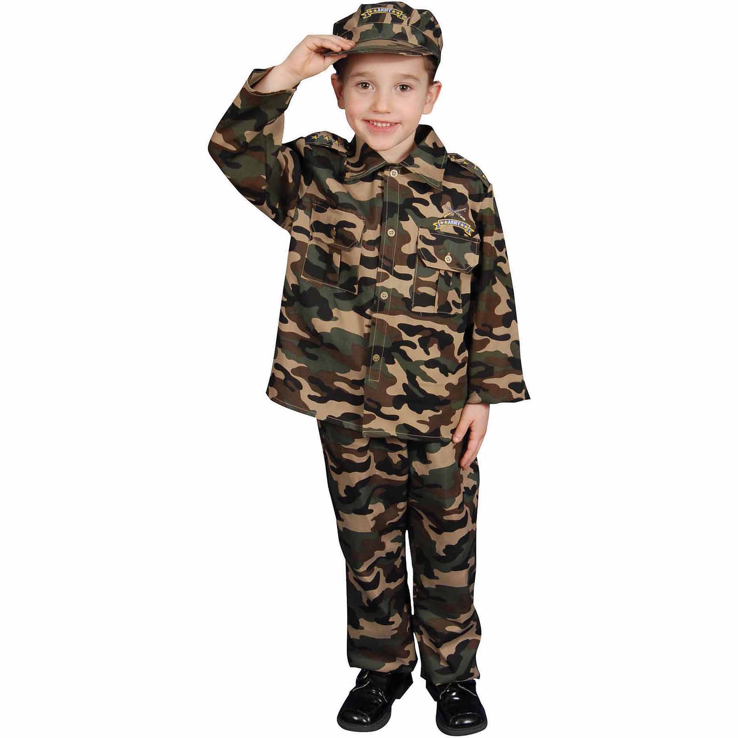 Dress Up Army Camouflage - 3 Piece - Deluxe Costume - Child Medium 8-10