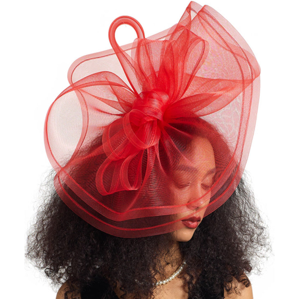 20's Large Red Fascinator - Derby - Costume Accessory - One Size