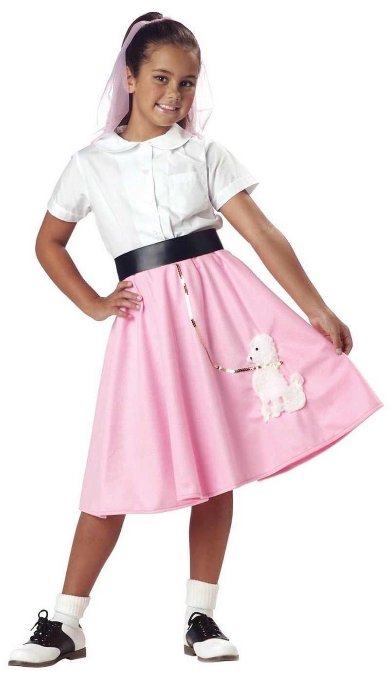 Poodle Skirt - 50's - Pink - Costume - Girls - XL