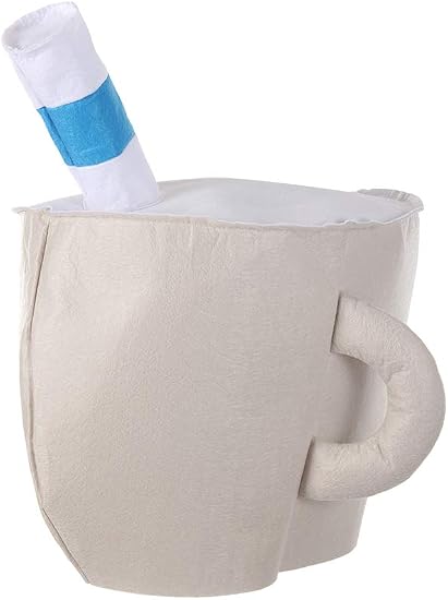 Mugman Felt Mask - Video Game - Costume Accessories - One Size