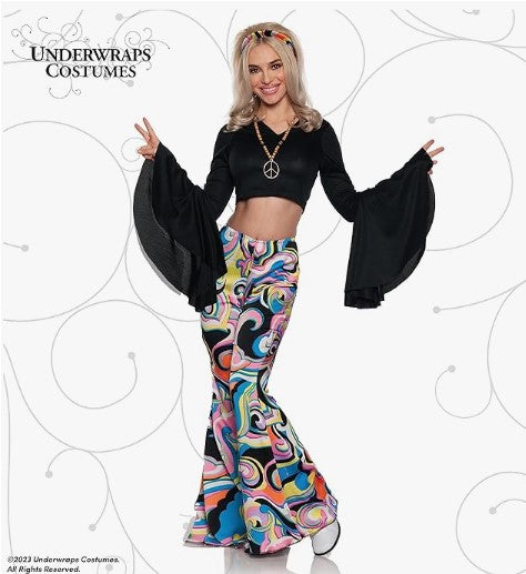 60's Hot Pants - 3 Pieces - Hippie - Disco - Costume - Women - 4 Sizes