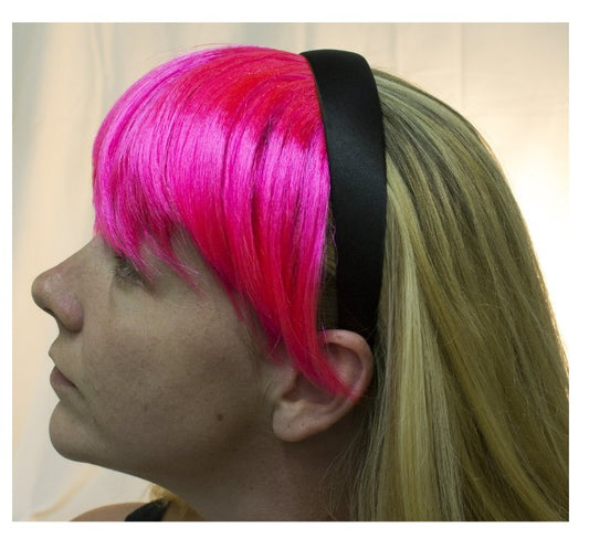 80's Headband - Bangs - Hot Pink - Pony - Costume Accessory - Adult Teen