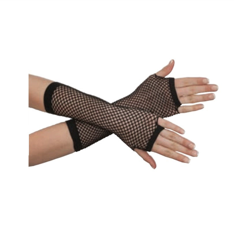 Fishnet Fingerless Gloves - Black - 80's - Costume Accessory - One Size Fishnet Fingerless Gloves - Black - 80's - Costume Accessory - One Size