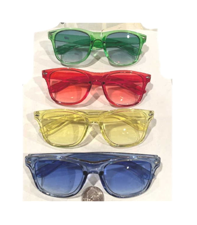 80's Sunglasses - Color Frames & Matching Lenses - Costume Accessory - 6 Colors