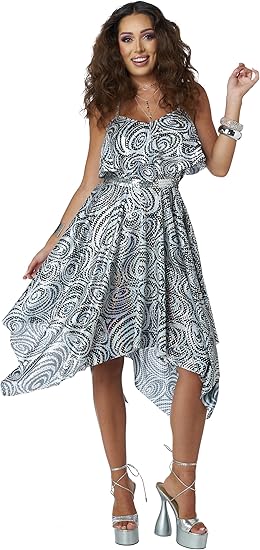 Swirl Handkerchief Dress - 70's Disco - Costume - Women - 4 Sizes
