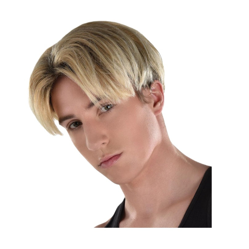 Peluca negra larga cortada para niño - Anime - BTS - Accesorio de disfraz - Unisex adulto adolescente