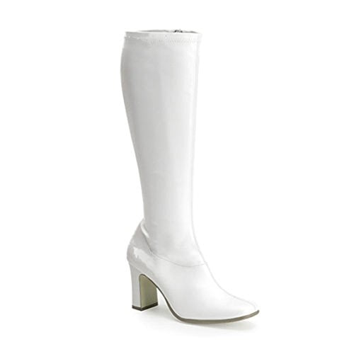 GoGo Boot - White - Wide Calf - Disco - Mrs Claus - Costume Accessory - Women