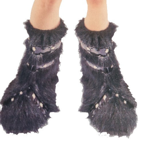 Black Faux Fur Boot Covers - Barbarian - Viking - Costume Accessory - Adult