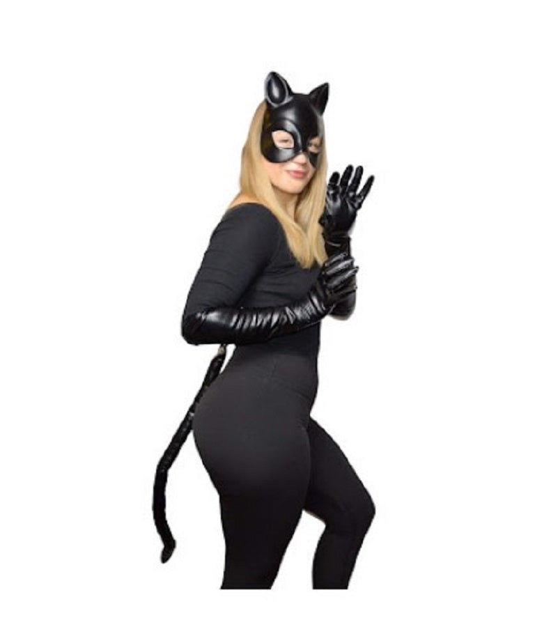 Cat Set - Black - Leather-like - Deluxe Costume Accessory - One Size