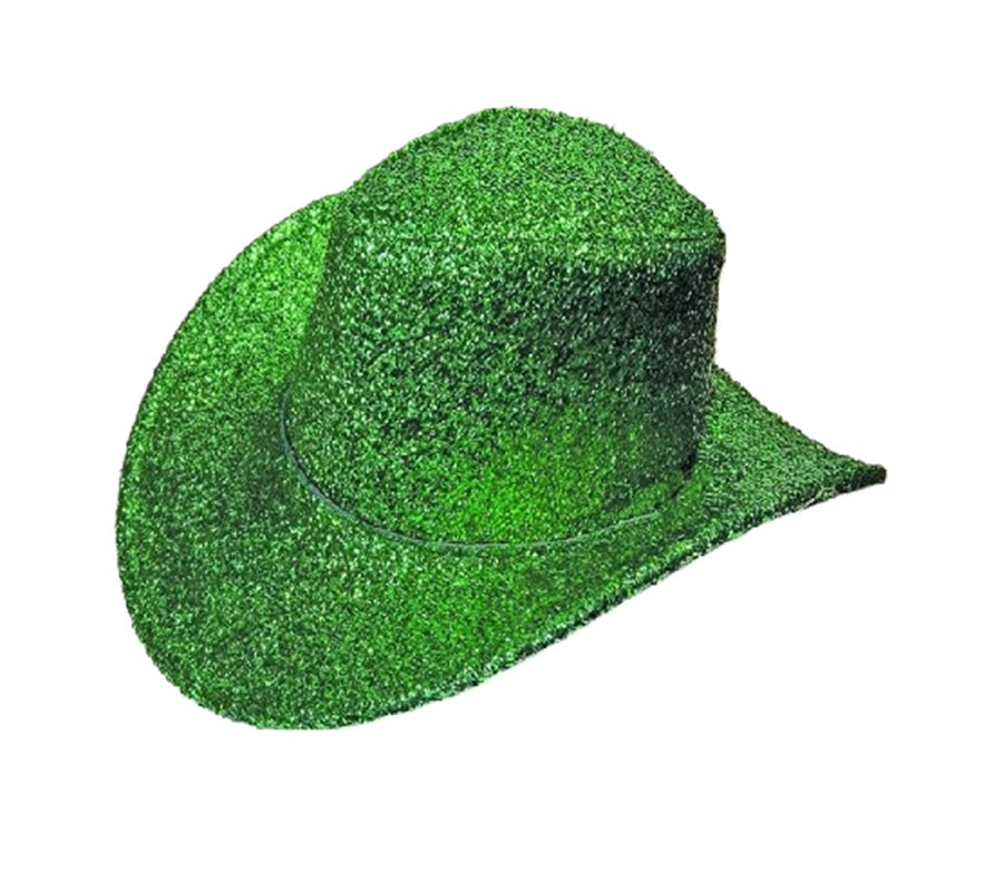Green Glitter Cowboy Cowgirl Hat - Holidays St Patrick's Day - Costume Accessory