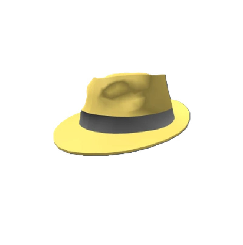 Yellow Fedora - Black Band - Movies - Video Games - Costume Accessory - One Size