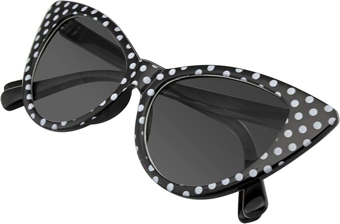 50's Cat Eye Polka Dot Glasses - Black | Blue | Pink - Costume Accessories