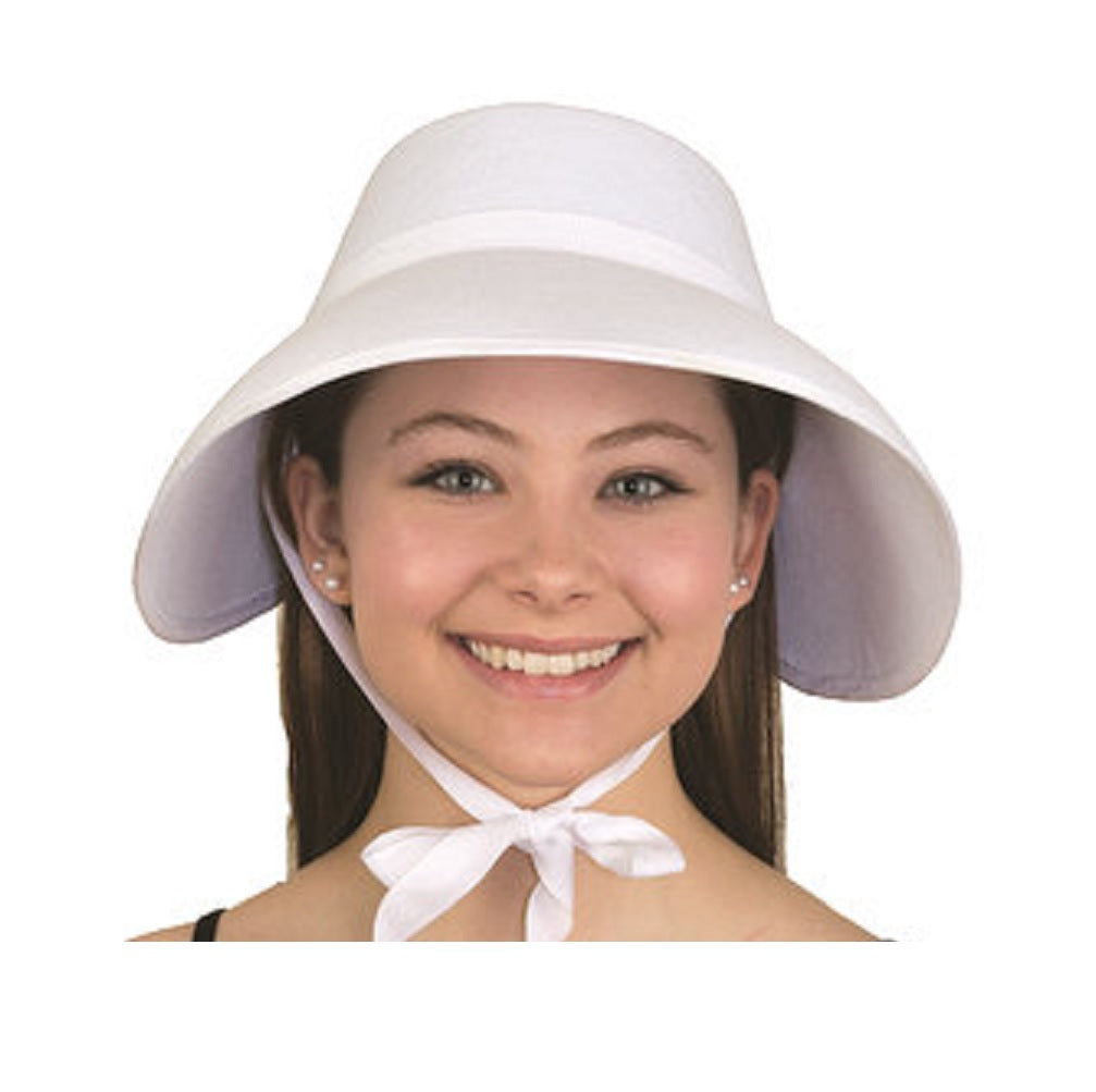 White Bonnet - Felt - Frontier Handmaid Holiday - Costume Accessory - One Size