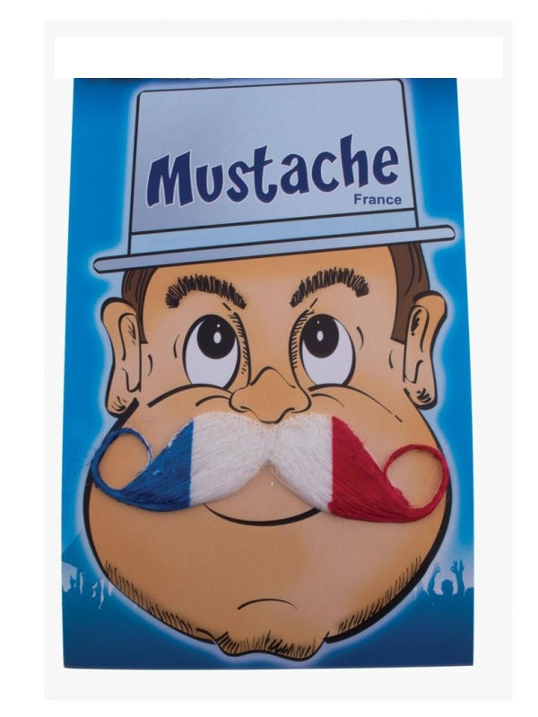 Red/White/Blue Patriotic Moustache - Costume Accessory - One Size