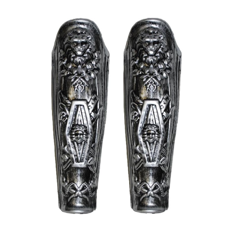 Silver Plastic Leg Guards - One Pair - Roman - Costume Accessory - One Size