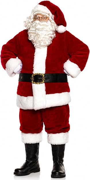 Botas de Papá Noel - Deluxe - Navidad - Ribete de piel sintética - Accesorio de disfraz - 4 tamaños