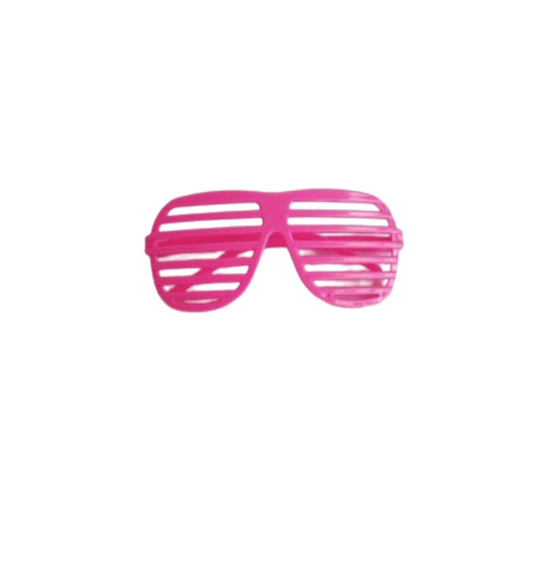 Shutter Slot Glasses - 1980's - Costume Accessory - Teen Adult - Neon Pink