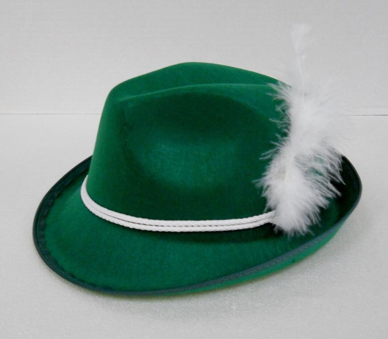 Green Bavarian Hat - Fedora - Alpine - Biarritz - Costume Accessory - One Size