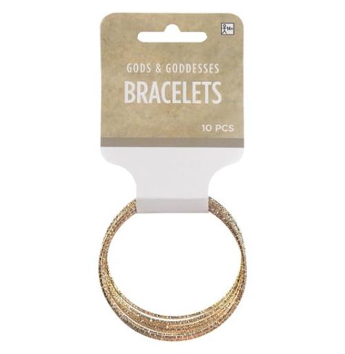 Bangle Bracelets - Gold-Tone - Disco - Pirate - Goddess - Costume Accessories