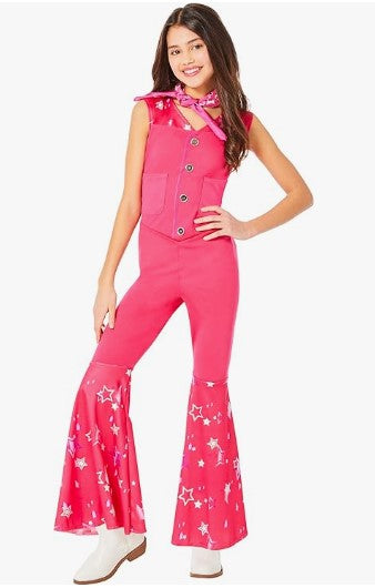 Barbie Cowgirl Jumpsuit - Disco - Pink - Costume - Girls - 3 Sizes