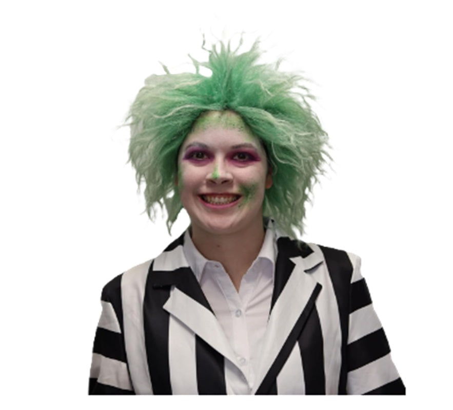 Beetlejuice Wig Green/White Movie Costume Accessory One Size