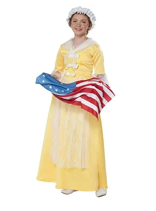 Betsy Ross - Martha Washington - Colonial Lady - Costume - Girls - 2 Sizes