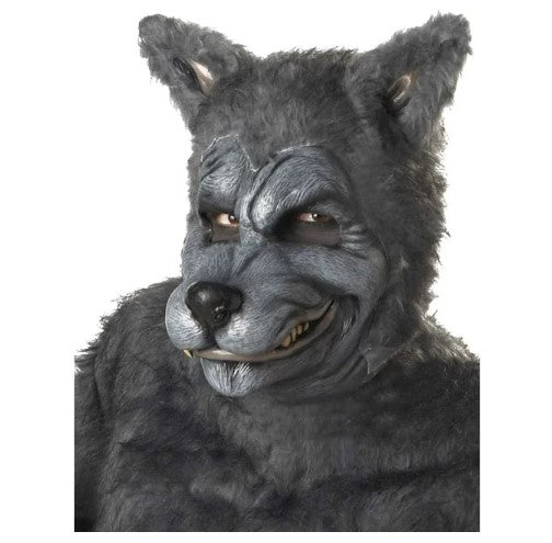 Großer böser Wolf - Grau - Kunstpelz - Tier - Maskottchen - Kostüm - Erwachsene