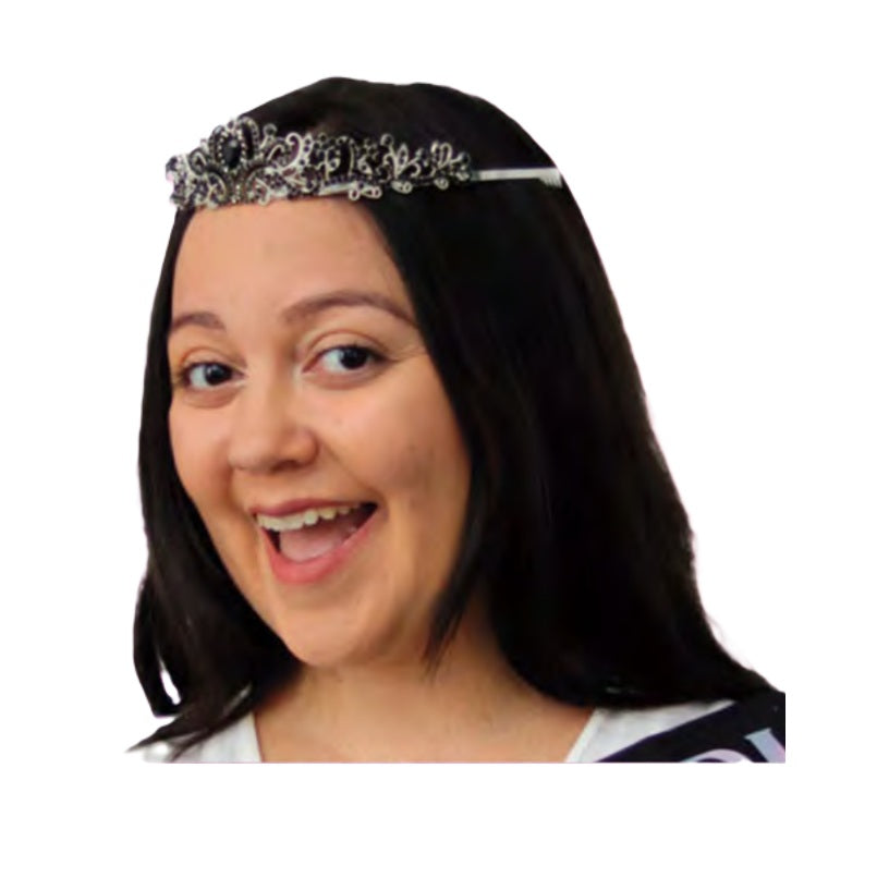Birthday Queen Tiara - Black/Silver- Costume Accessories - One Size