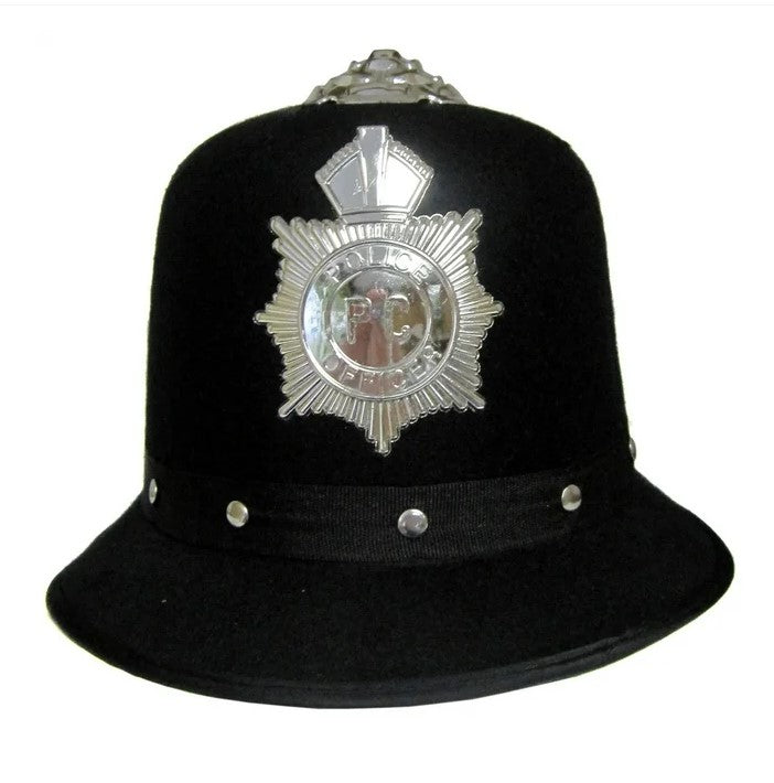 English Bobby Keystone Cop Helmet - Studded - Costume Accessory - One Size