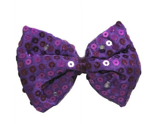 Purple Bow Tie - Sequin - Light Up - Costume Accessory - Adult Teen
