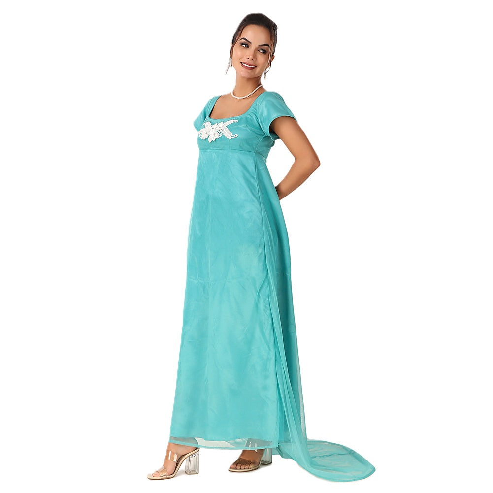 Aqua Blue Daphne Regency Dress - 1800's - Deluxe Costume - Women - Large