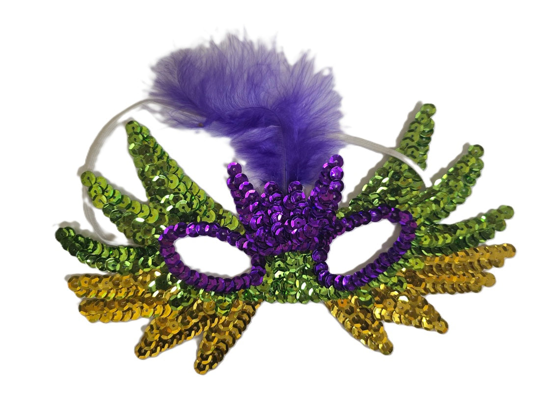Butterfly Sequin Half Mask - Dragon - Mardi Gras - Costume Accessory - One Size