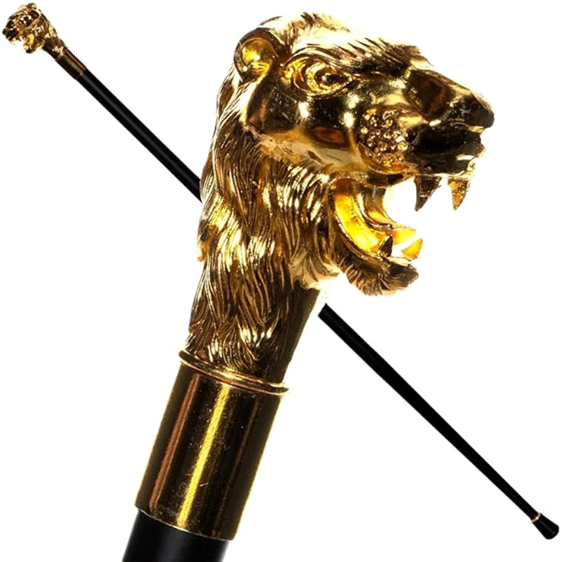 Metal Lion Head Walking Cane - 20's - Hollywood - Costume Accessory