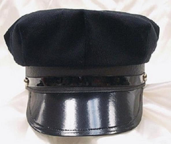 Black Police Officer Cap - Chauffeur - Costume Accessory - One Size