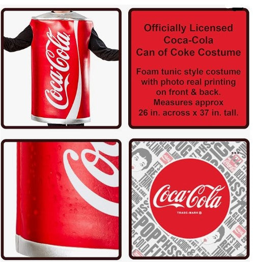 Coca-Cola - Can of Coke - Foam Tunic - Costume - Adult - One Size