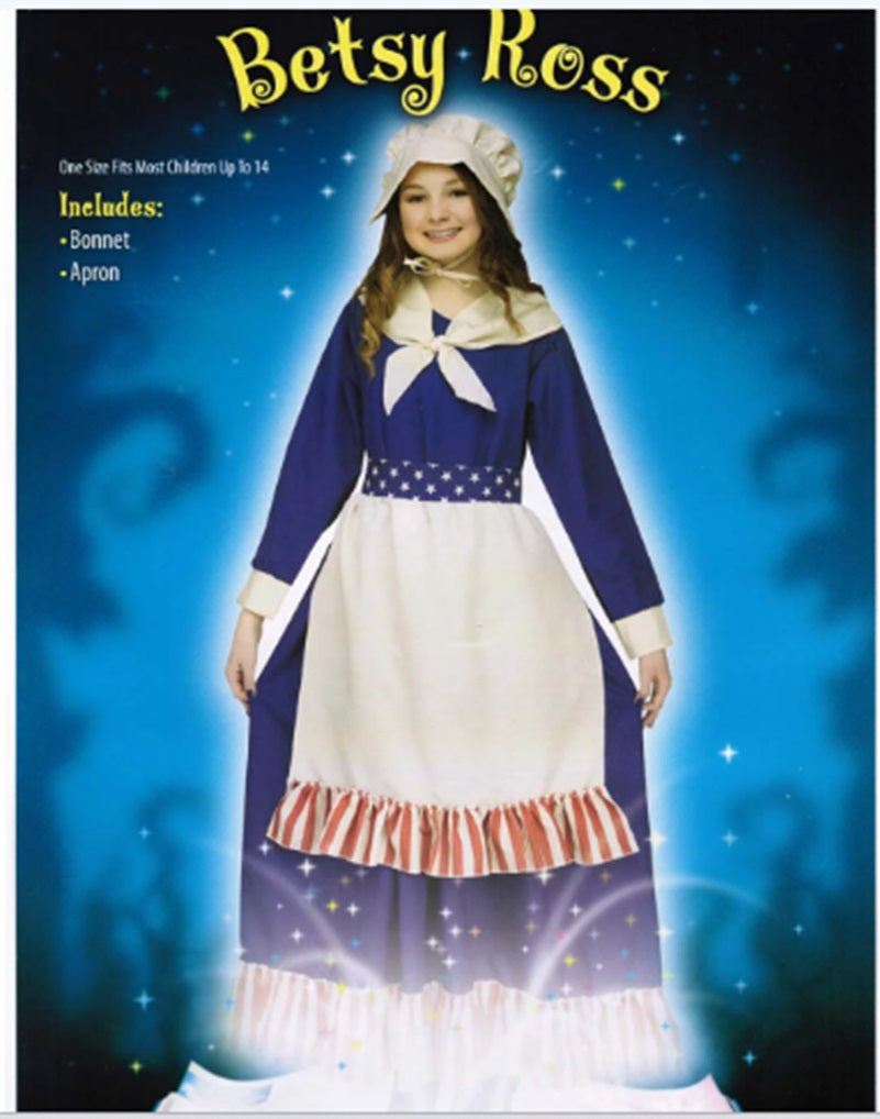 Betsy Ross Apron Bonnet Set - Colonial - Costume Accessory - Smaller Size
