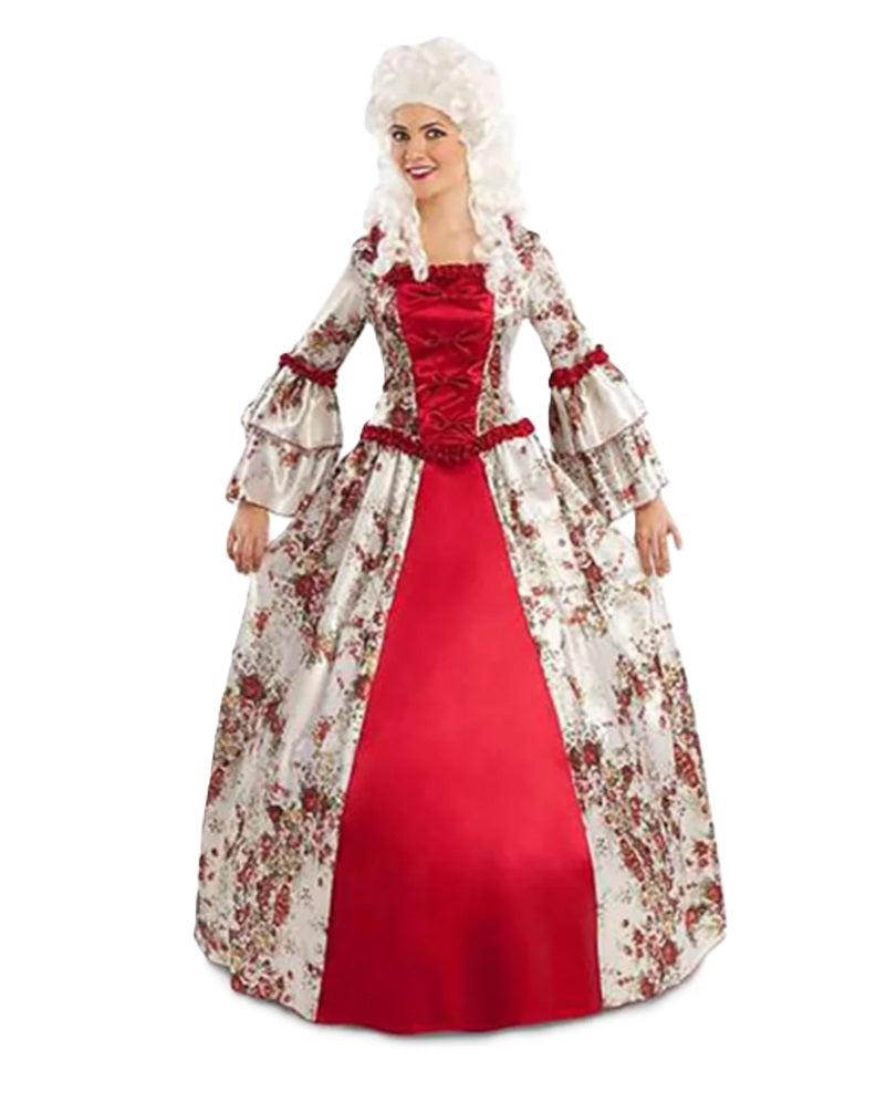 Colonial Rose Gown - Rose Print - Premium Costume - Women Colonial Rose Gown - Rose Print - Premium Costume - Women