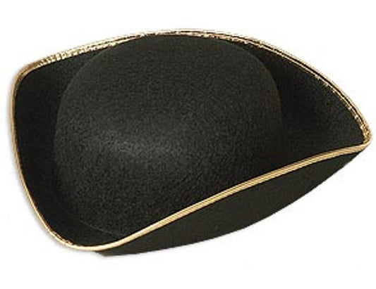 Tricorn Hat - Colonial - Black/Gold - Pirate - Costume Accessory - Adult Large