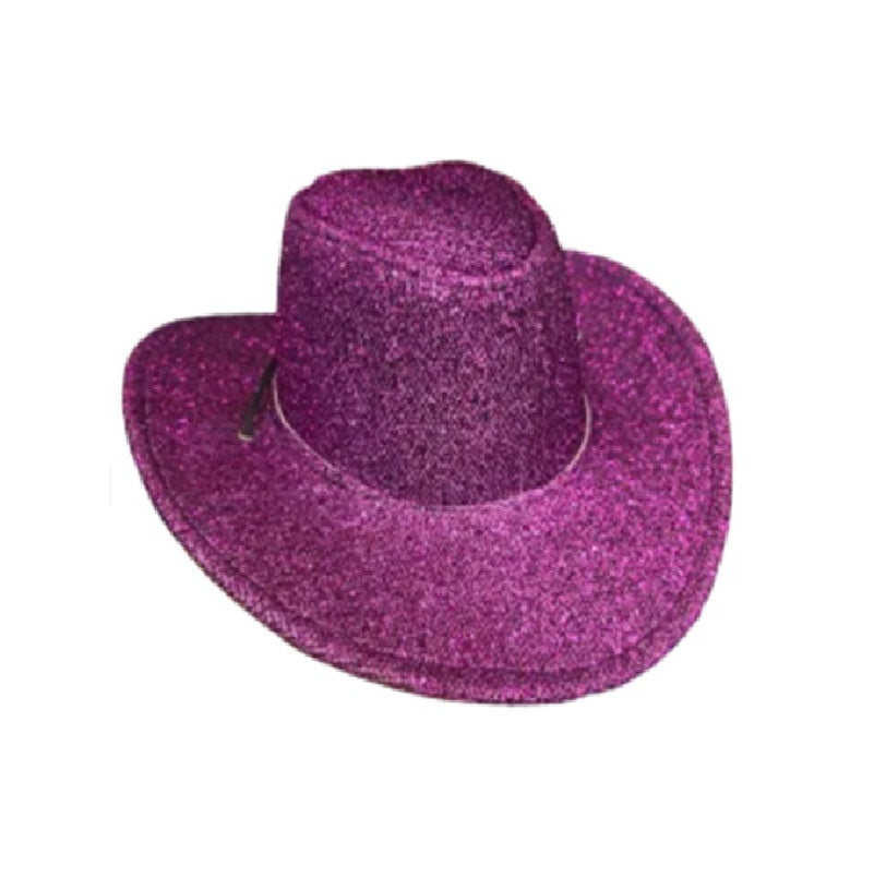 Cowgirl Cowboy Hat - Green | Purple - Mardi Gras - Costume Accessory