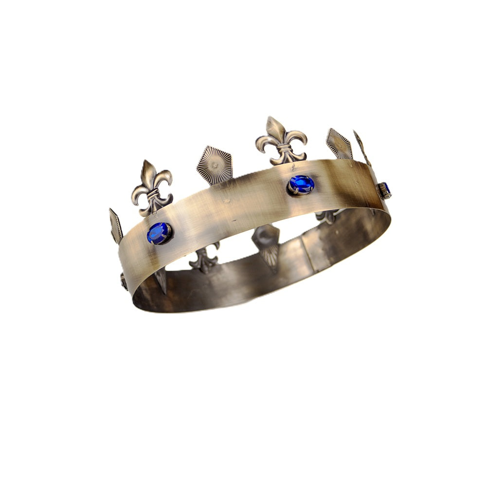 Gold King Crown - Fleur de Lis - Costume Cosplay Accessory - One Size