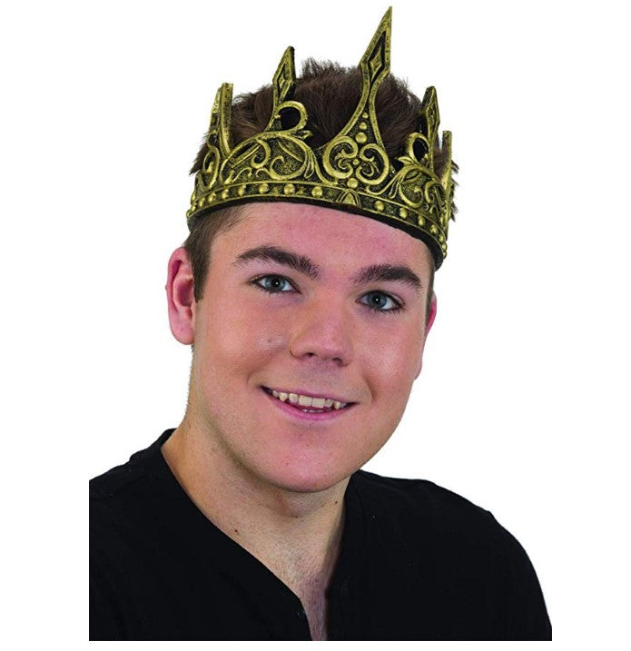 Foam Crown - Antiqued Look - Royalty - Gold or Silver - Costume Accessory
