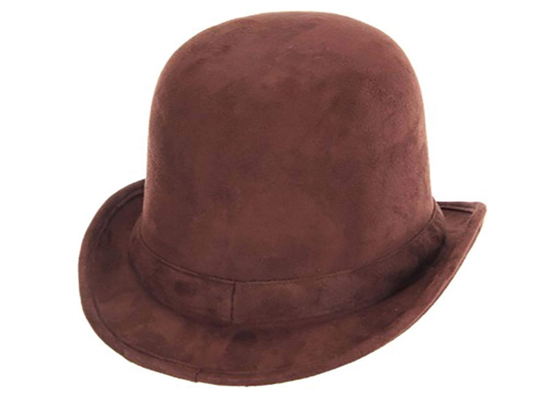 Tall Bowler Derby Hat - Brown - Victorian - Costume Accessory - One Size