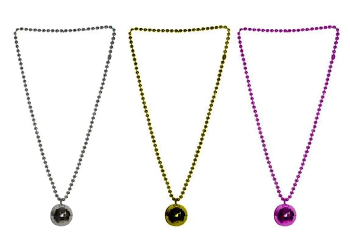 Disco Necklace - Mirror Ball - Costume Accessory - One Size - 3 Colors
