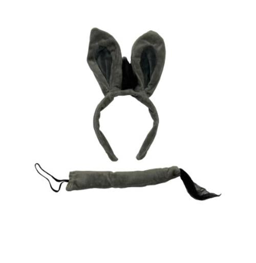 Donkey Headband Ears & Tail Set - Plush - Costume Accessories - One Size