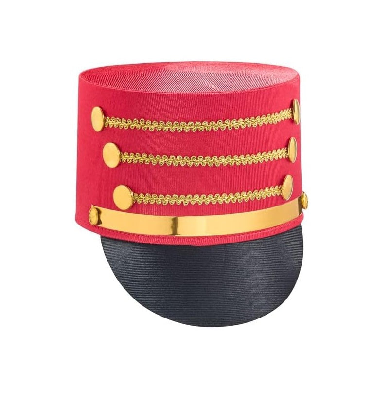 Band Leader Drum Major Hat - Red or Black - Costume Accessory