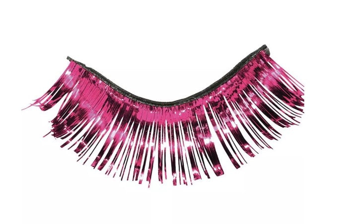 Pink Tinsel Eyelashes - Self-Adhesive - Costume Accessories - One Size