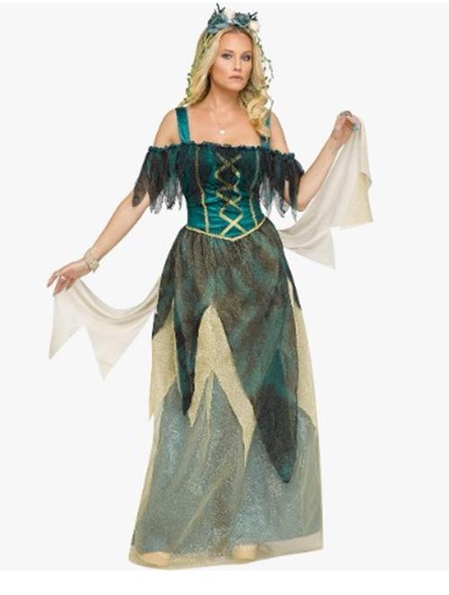 Woodland Fairy Gown - Teal/Gold - Costume - Women - 2 Sizes