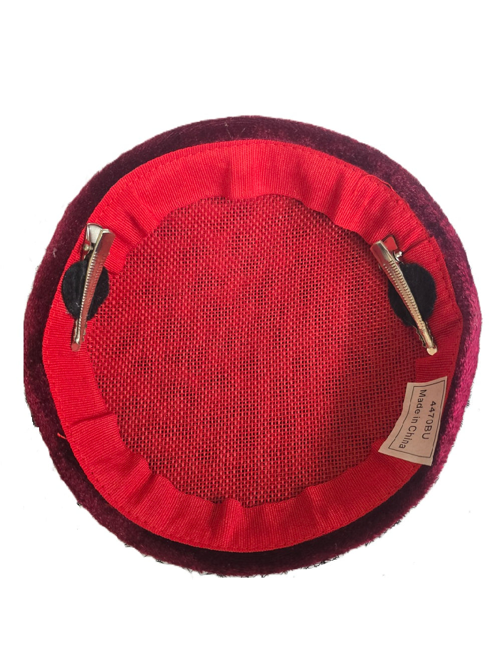 Burgundy Cocktail Hat - Royal - 20's - Costume Accessory - One Size