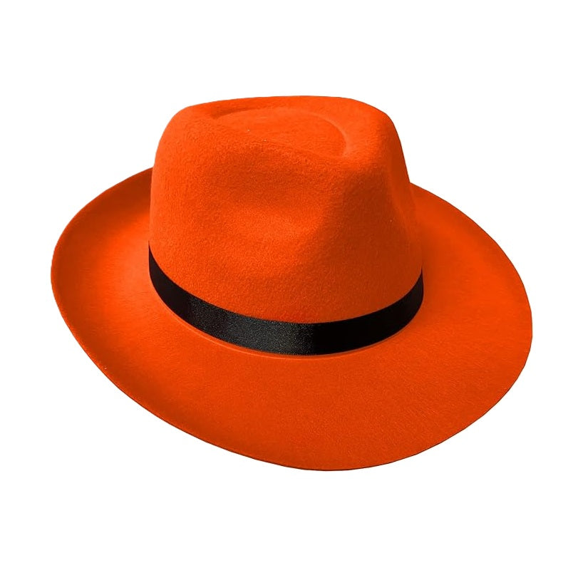 Orange Fedora - Black Band - St Patrick's Day - Costume Accessory - One Size