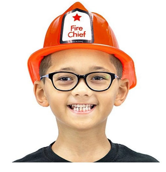 Fire Chief Hat - Fire Fighter - Red - Plastic - Costume Accessory - Child Size